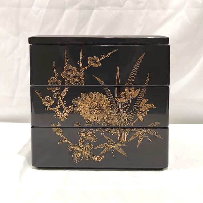 Bento Japonais Jubako avec Caisse Bois / Vintage