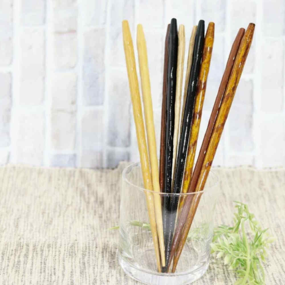 Set de 5 Paires de Baguettes - Bois Uni