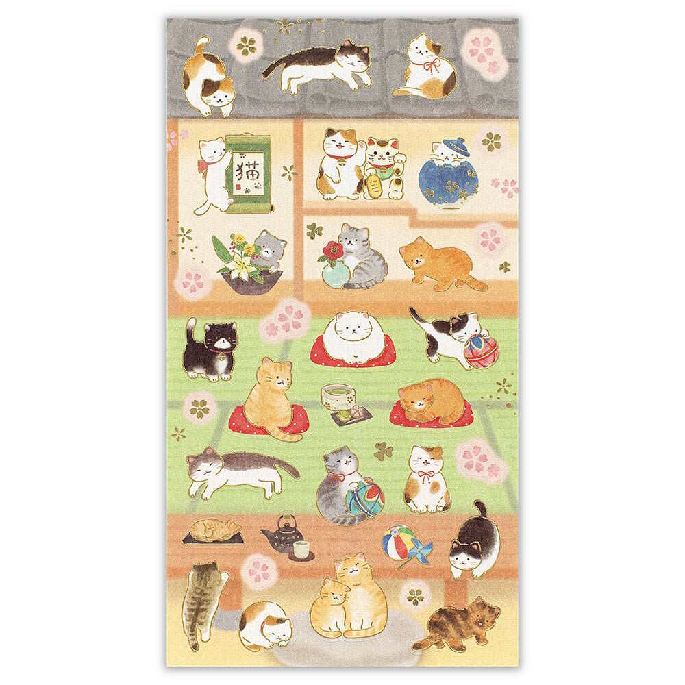 Planche de Stickers - Chats au Japon