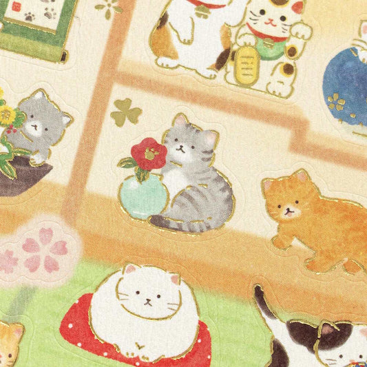 Planche de Stickers - Chats au Japon