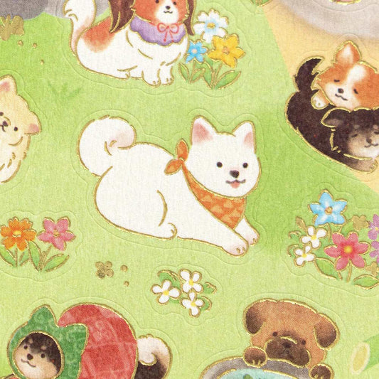 Planche de Stickers - Chiens Japonais