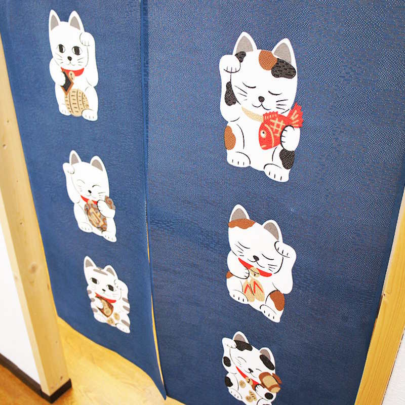 Noren Maneki Neko Bleu