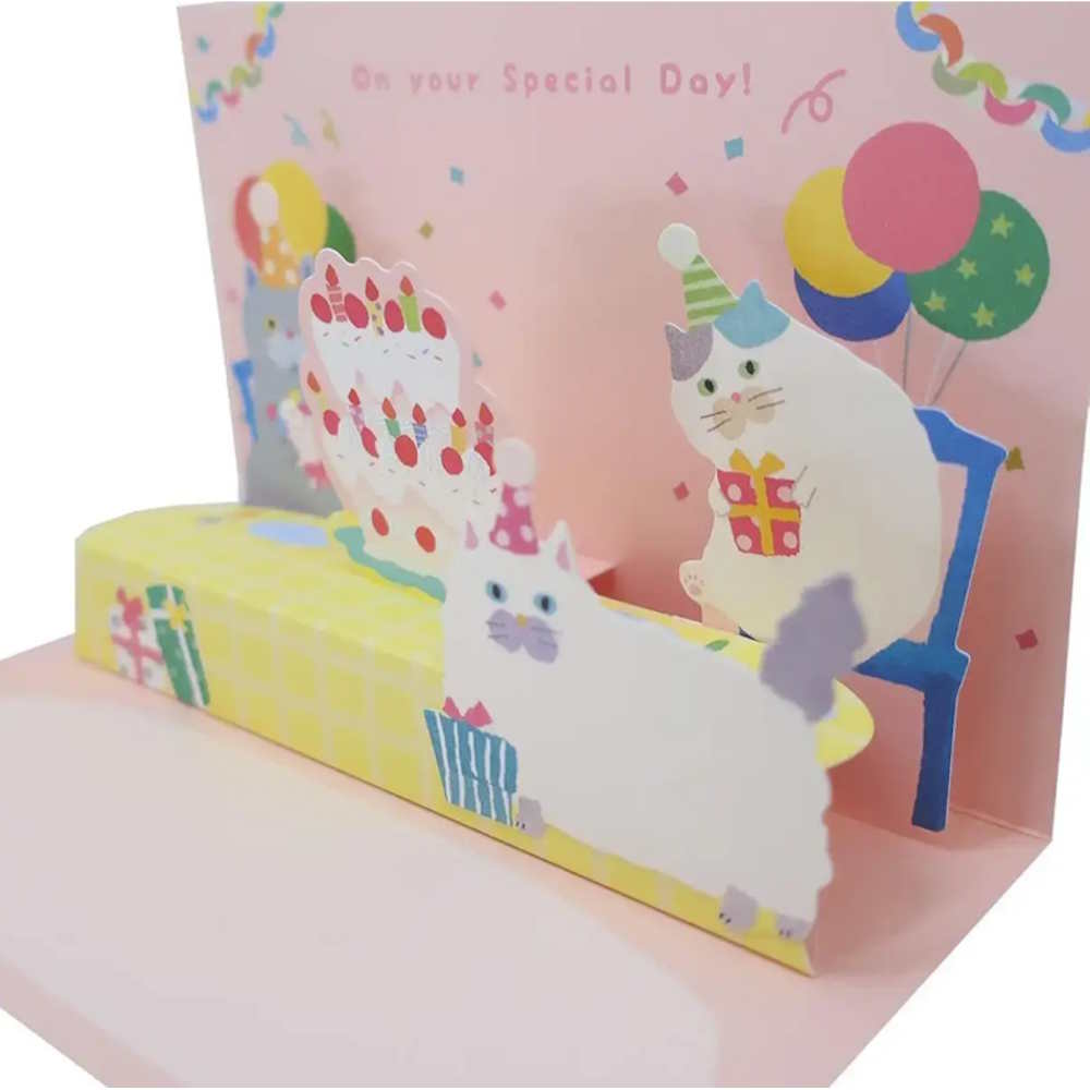 Carte Pop-Up 3 Chats - Anniversaire