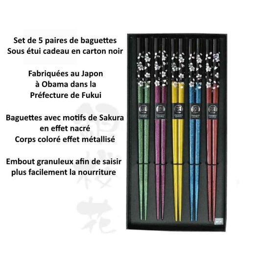 Set de 5 Paires de Baguettes - Shiny