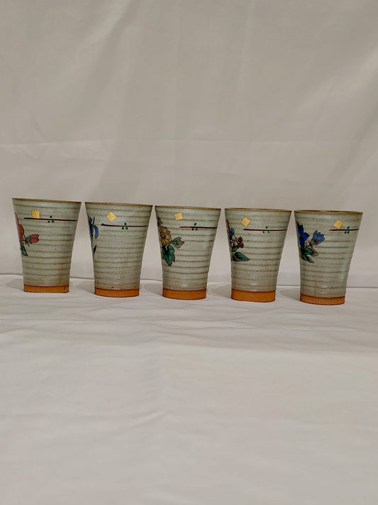 Coffret 5 Tasses à Thé Kutani Yaki / Vintage