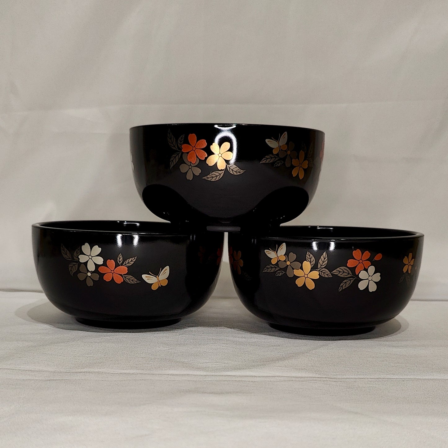 Bols Laqués Fleuris / Vintage