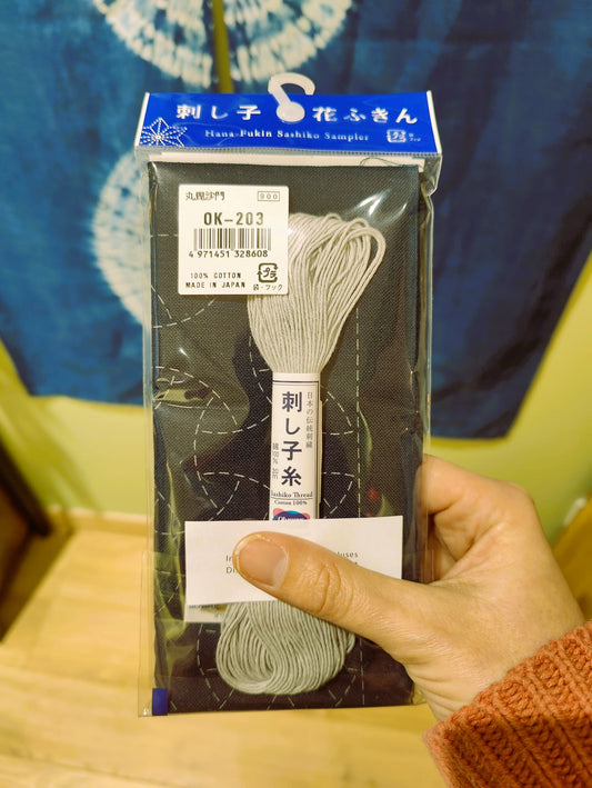 Kit Sashiko Hanafukin Gris - Réf. 203