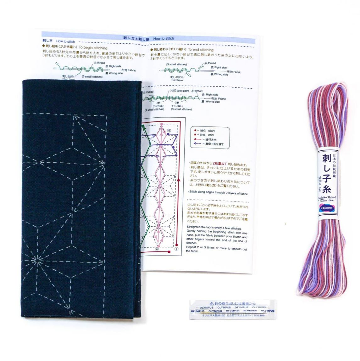 Kit Sashiko Hanafukin Dégradé Violet - Réf. 205