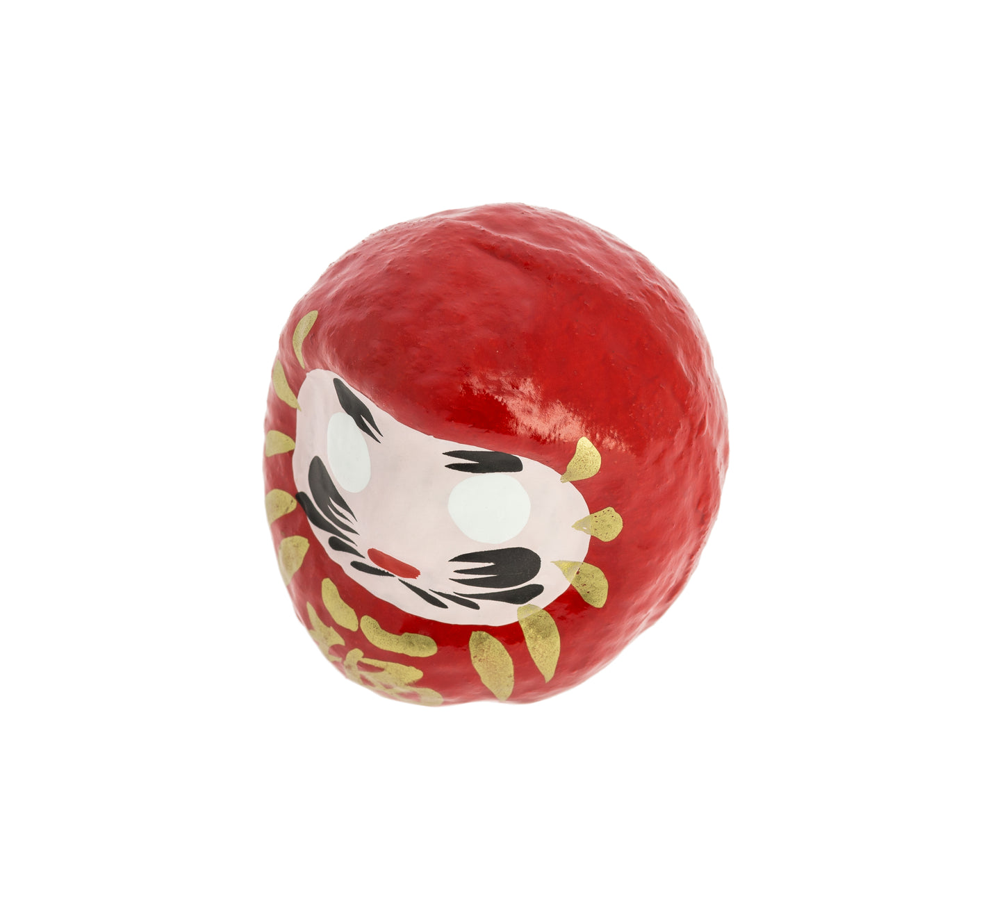 Poupée Daruma rouge traditionnelle japonaise avec détails dorés
