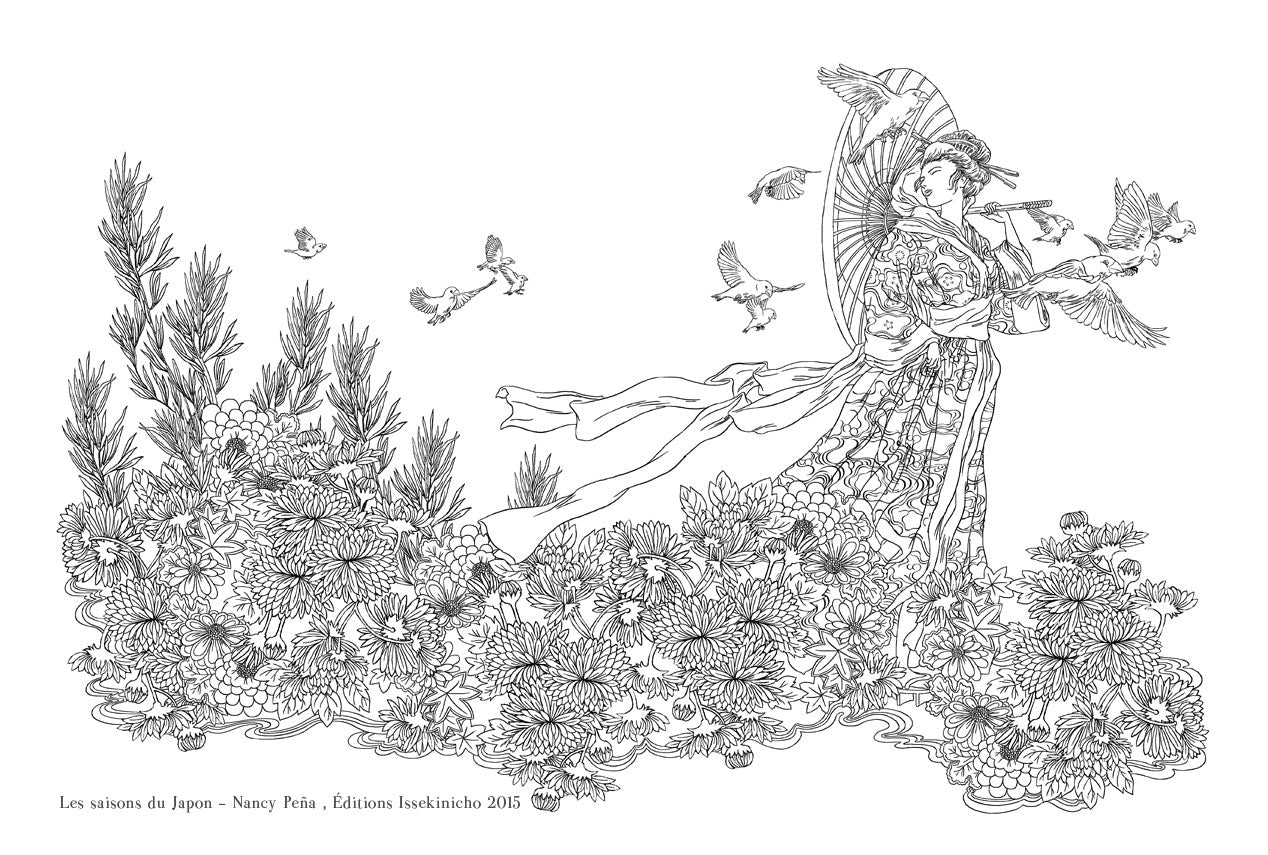 Les Saisons du Japon – Coloriages zen et haïkus