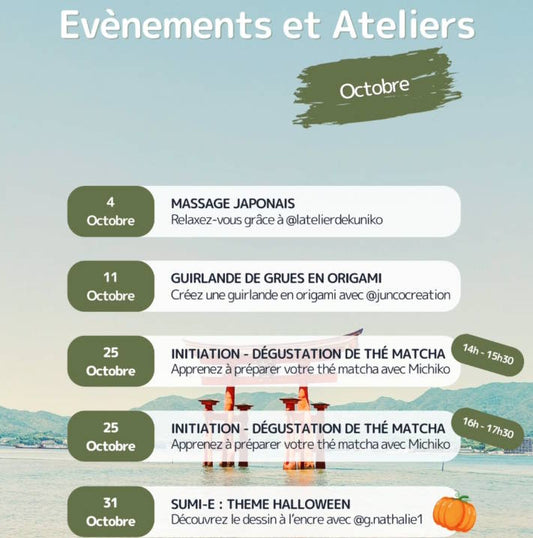 Ateliers japonais du mois d’octobre 2025