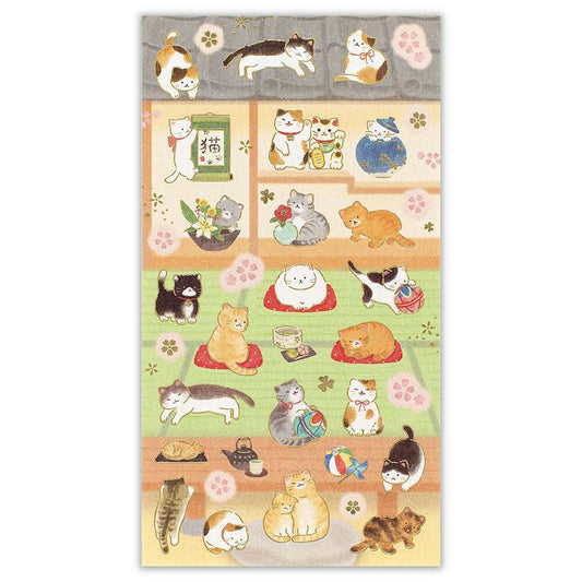 Planche de Stickers - Chats au Japon