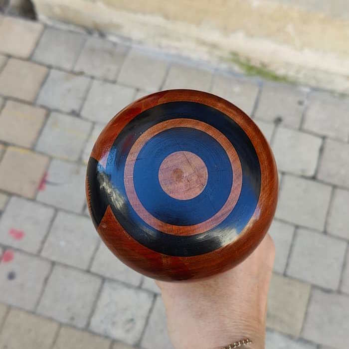 Poupée Kokeshi XL - Rayures et Fleurs / Vintage