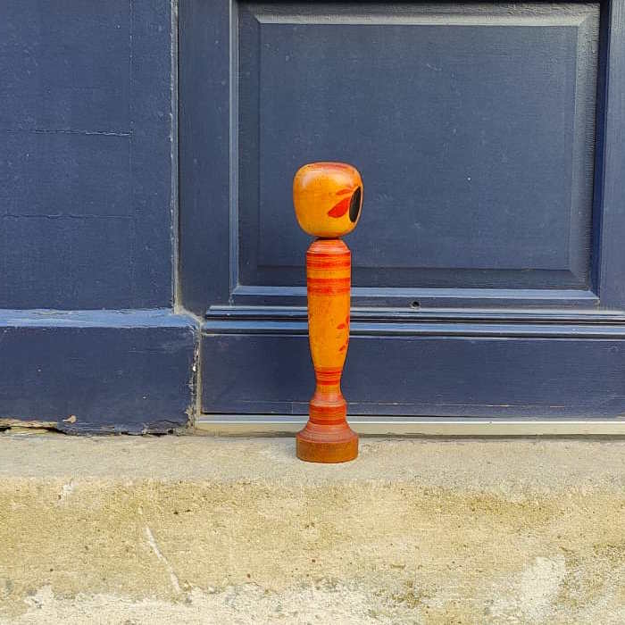 Poupée Kokeshi XL - Fleurie / Vintage