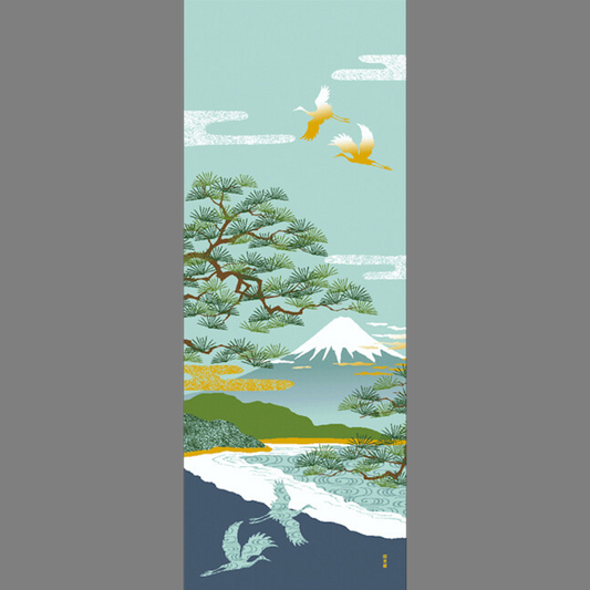 Tenugui Japonais - Fuji San & Tsuru