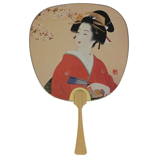 Eventail Uchiwa Geisha Sakura