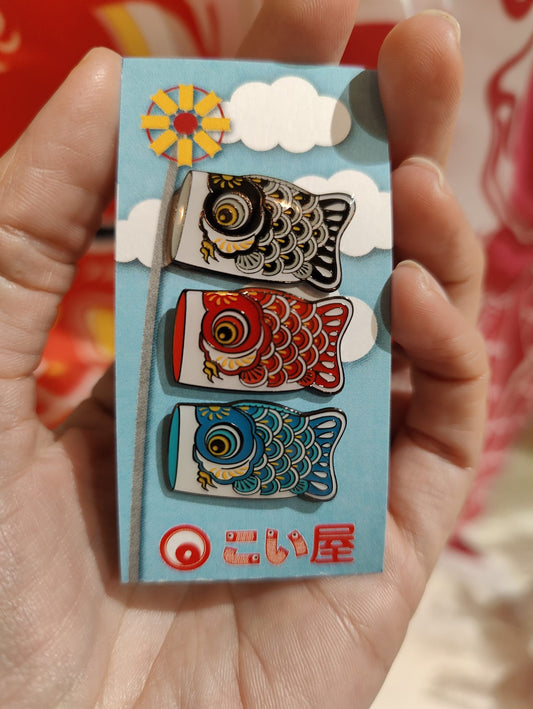 Set 3 pin's Koi Nobori
